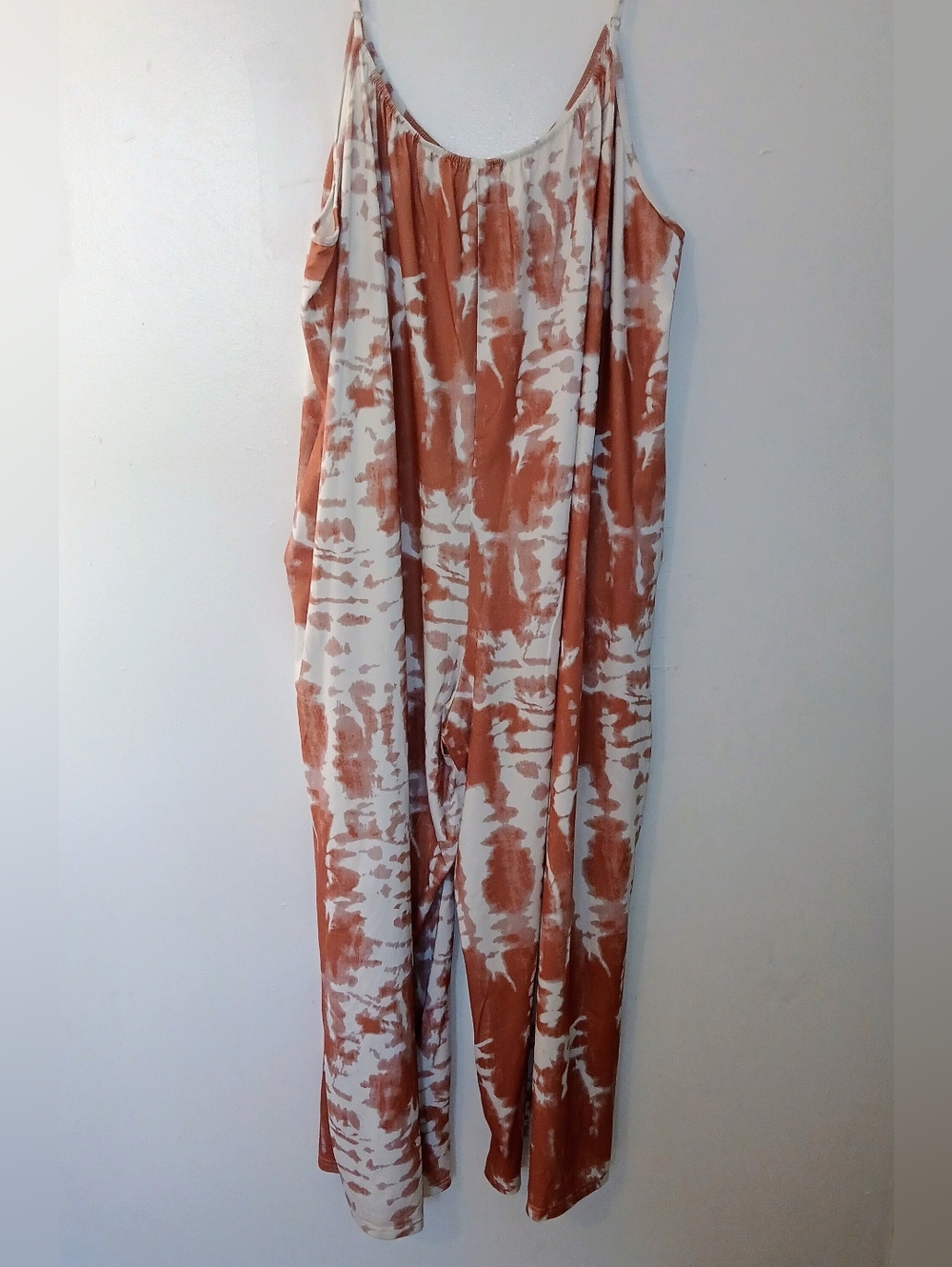 Women’s Rust Tie-Dye Slip Jumpsuit Romper 2X